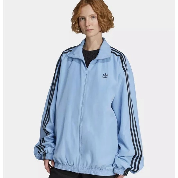 adidas Jackets & Blazers - Adidas Originals Women's Size XL Firebird Oversized Track Jacket Ash Blue JY2638